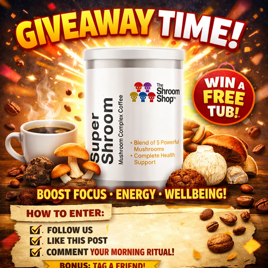 WIN A FREE TUB OF SUPER SHROOM MUSHROOM COFFEE