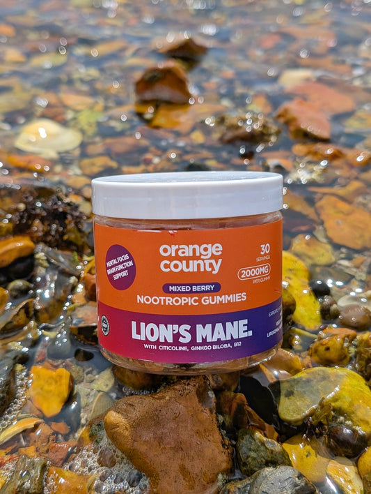 Orange County 2000mg Lions Mane Gummies with Cordyceps, Citocoline, Ginko Biloba & B12