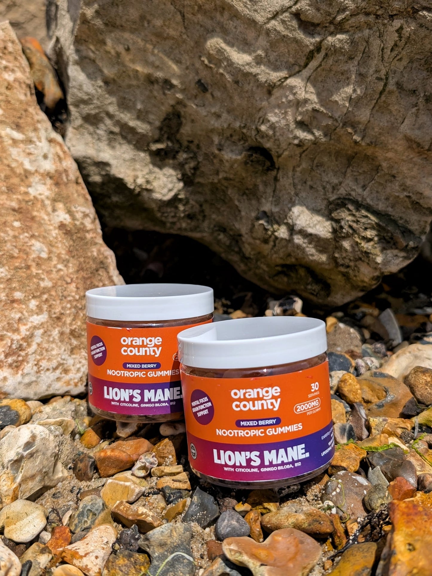 Orange County 2000mg Lions Mane Gummies with Cordyceps, Citocoline, Ginko Biloba & B12